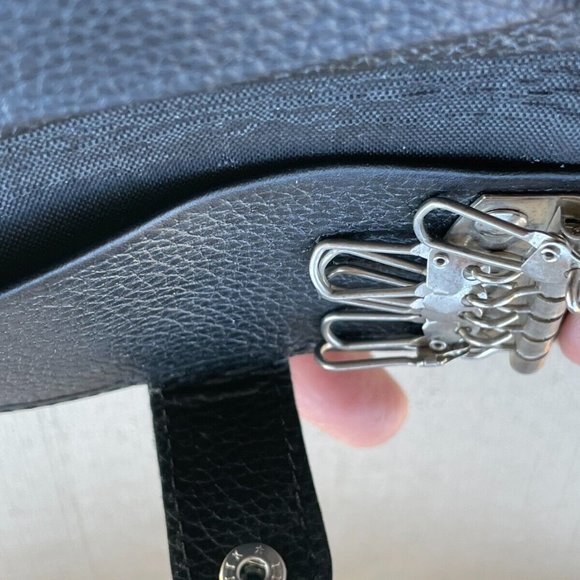 key chains Pouch Black Genuine Leather Keys Holder Handmade Wallet - Picture 6 of 8